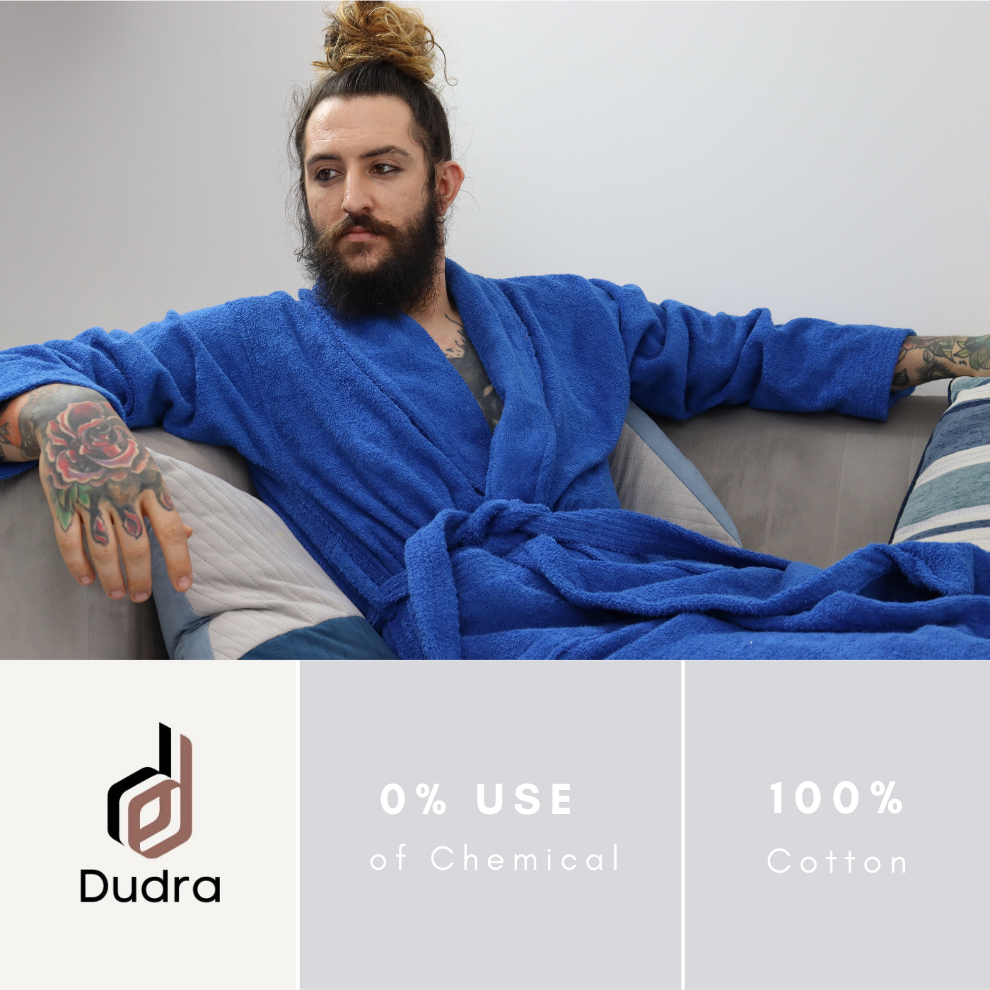 Dudra Luxe Unisex Bathrobe – Royal Blue