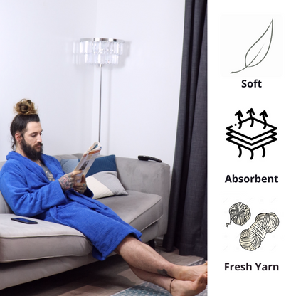Dudra Luxe Unisex Bathrobe – Royal Blue