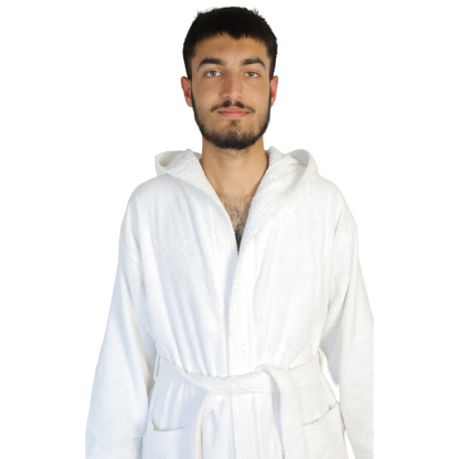 Dudra Luxe Unisex Hooded Bathrobe – White