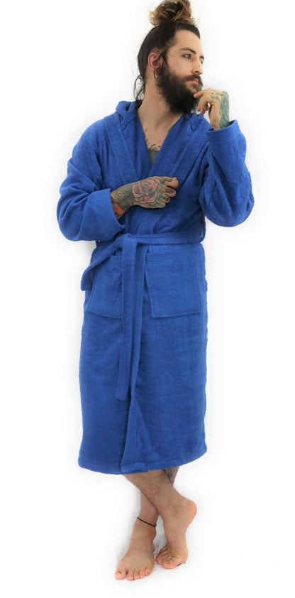 Dudra Luxe Unisex Hooded Bathrobe – Royal Blue
