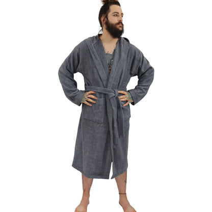 Dudra Luxe Unisex Hooded Bathrobe – Charcoal