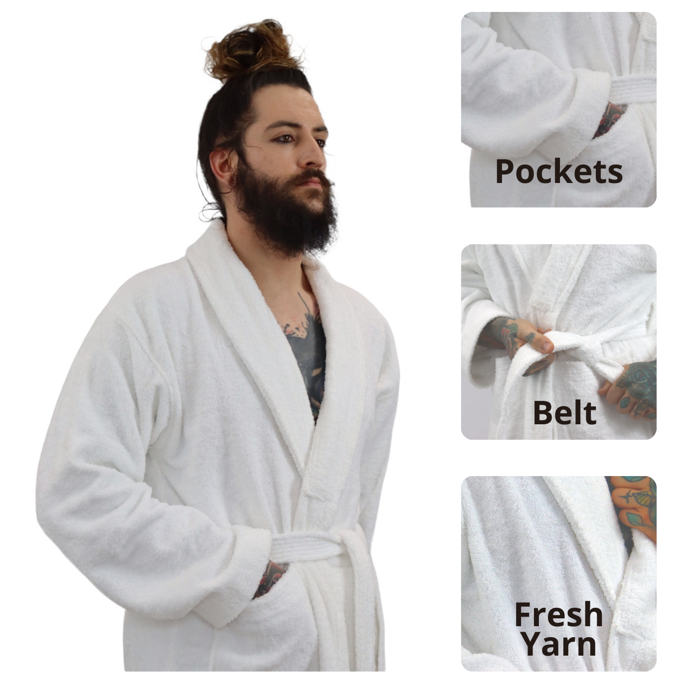 Dudra Luxe Unisex Bathrobe – White