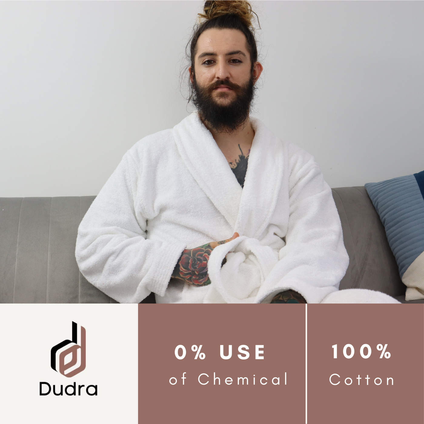 Dudra Luxe Unisex Bathrobe – White