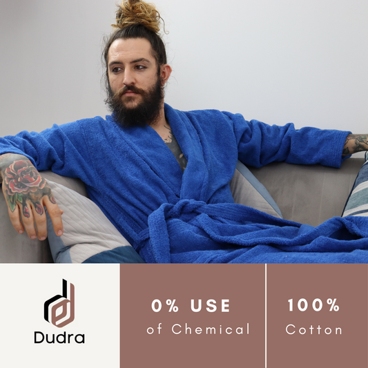 Dudra Luxe Unisex Hooded Bathrobe – Royal Blue