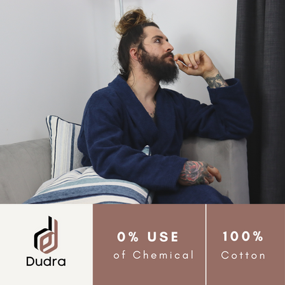 Dudra Luxe Unisex Bathrobe – Navy Blue