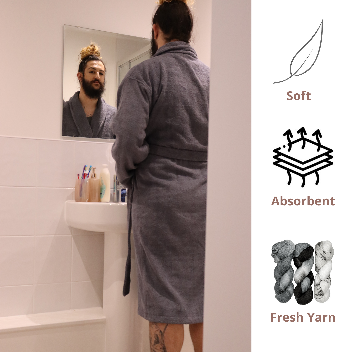 Dudra Luxe Unisex Bathrobe – Charcoal