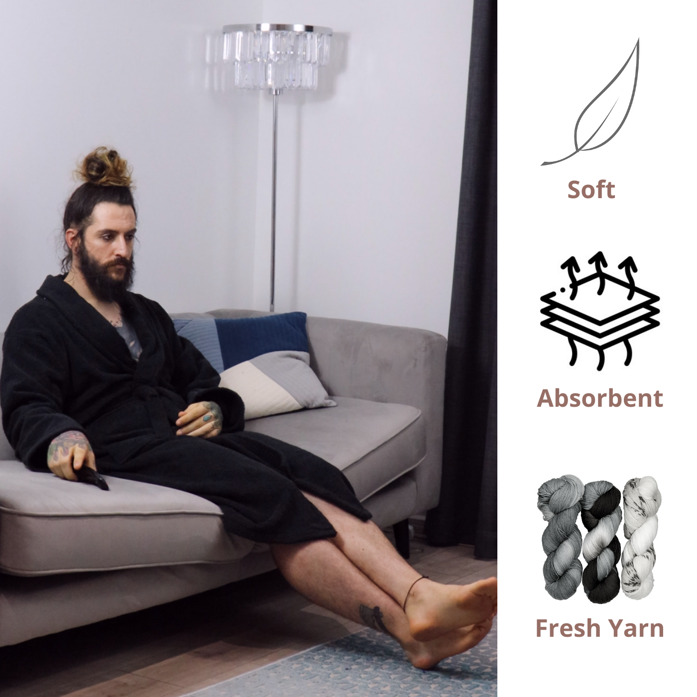 Dudra Luxe Unisex Bathrobe – Black