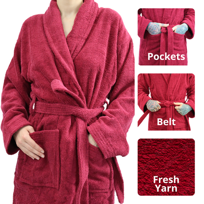 Dudra Luxe Unisex Bathrobe – Wine