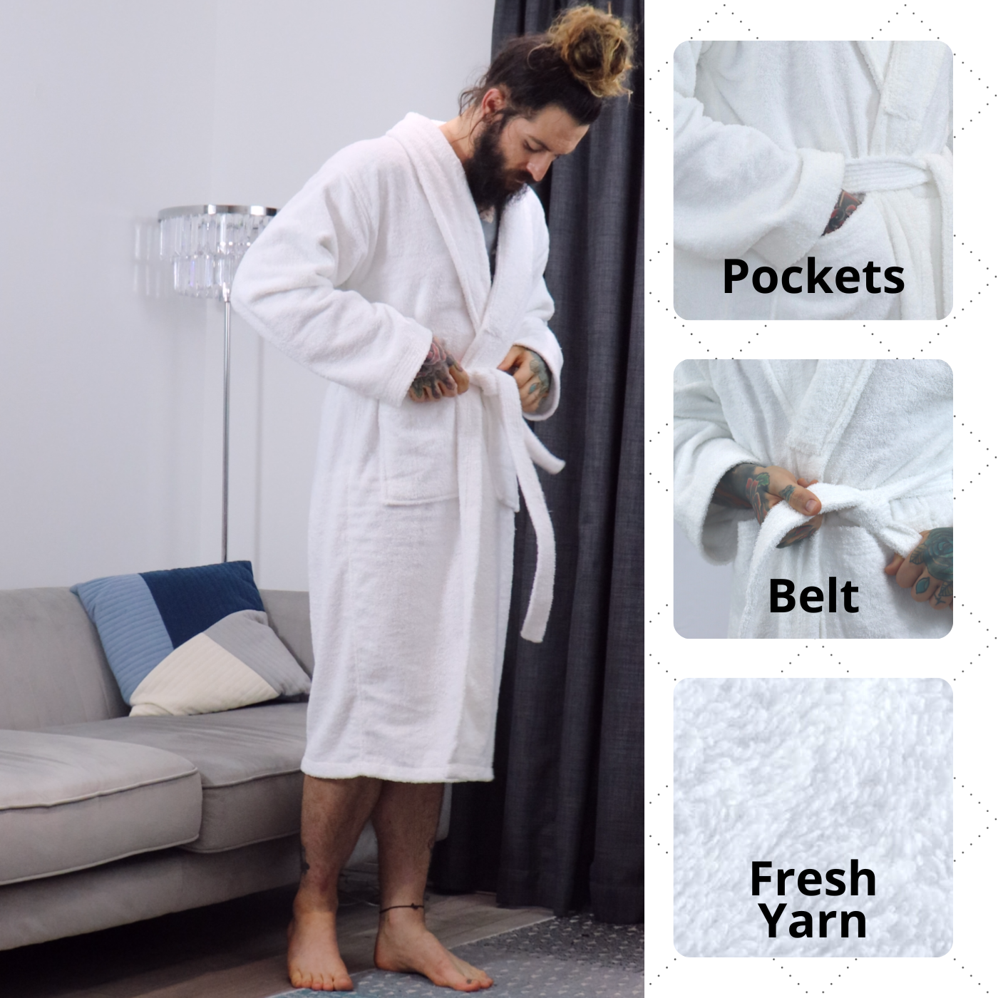 Dudra Luxe Unisex Bathrobe – White