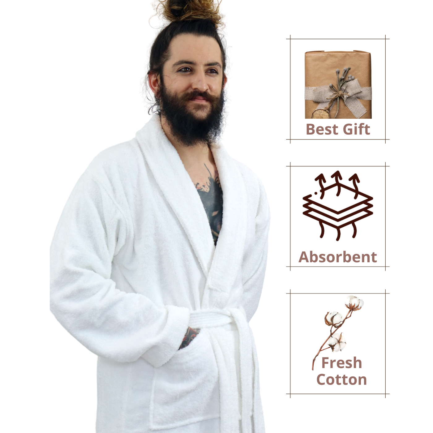 Dudra Luxe Unisex Bathrobe – White