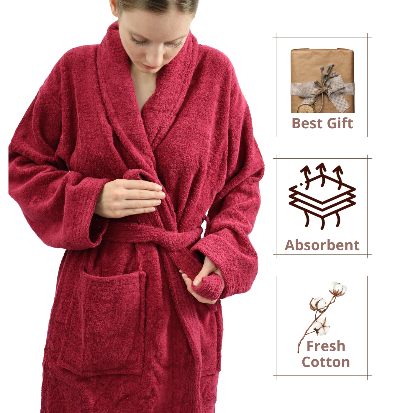 Dudra Luxe Unisex Bathrobe – Wine
