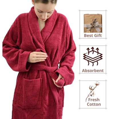 Dudra Luxe Unisex Bathrobe – Wine