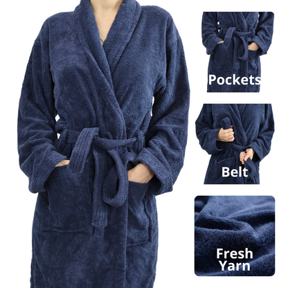 Dudra Luxe Unisex Bathrobe – Navy Blue