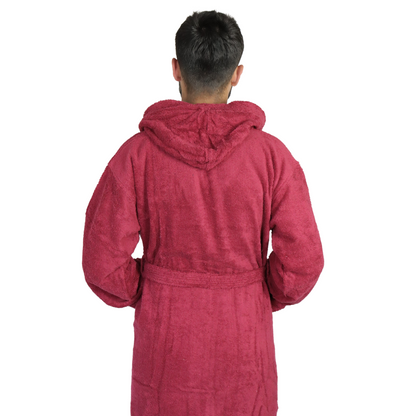 Dudra Luxe Unisex Hooded Bathrobe – Wine
