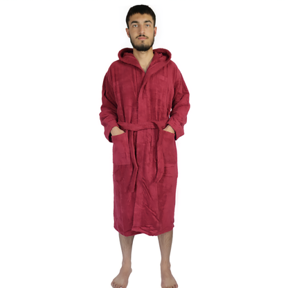 Dudra Luxe Unisex Hooded Bathrobe – Wine