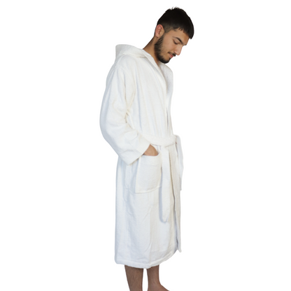 Dudra Luxe Unisex Hooded Bathrobe – White