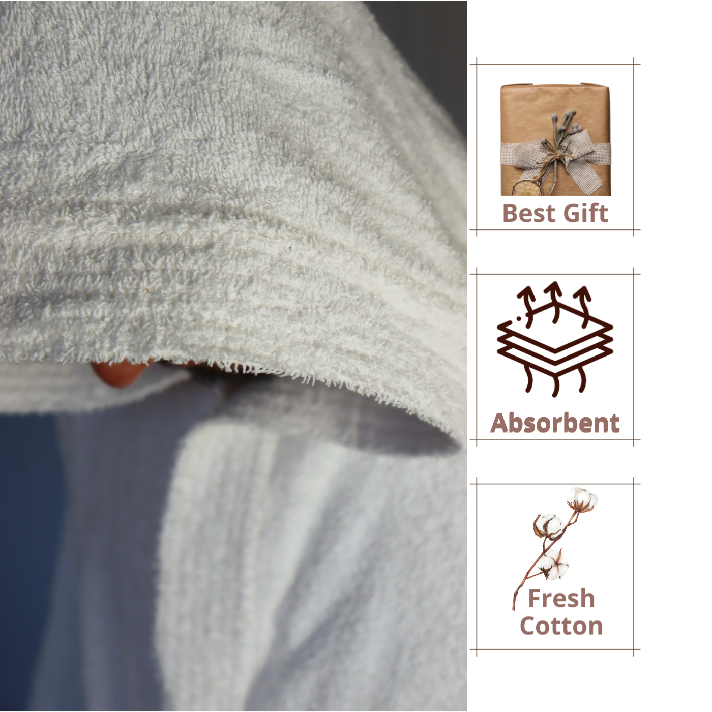 Dudra Luxe Unisex Hooded Bathrobe – White