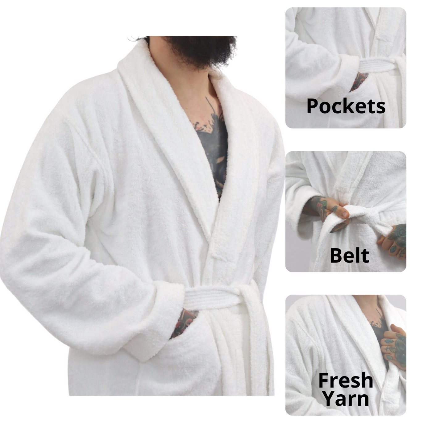 Dudra Luxe Unisex Bathrobe – White