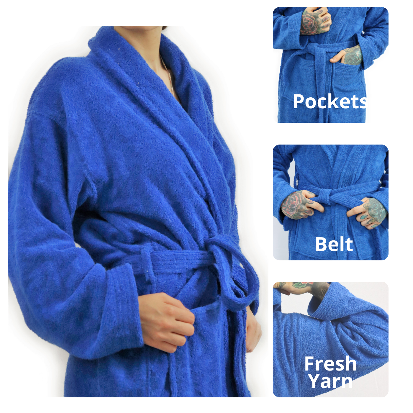 Dudra Luxe Unisex Bathrobe – Royal Blue