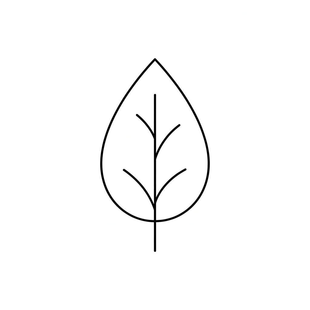create an outlined icon of a leaf