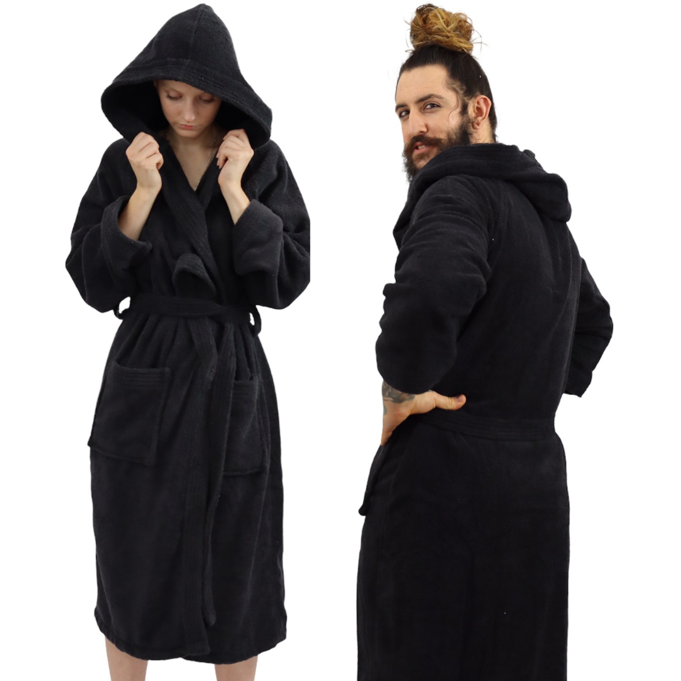 Dudra Luxe Unisex Bathrobe – Black