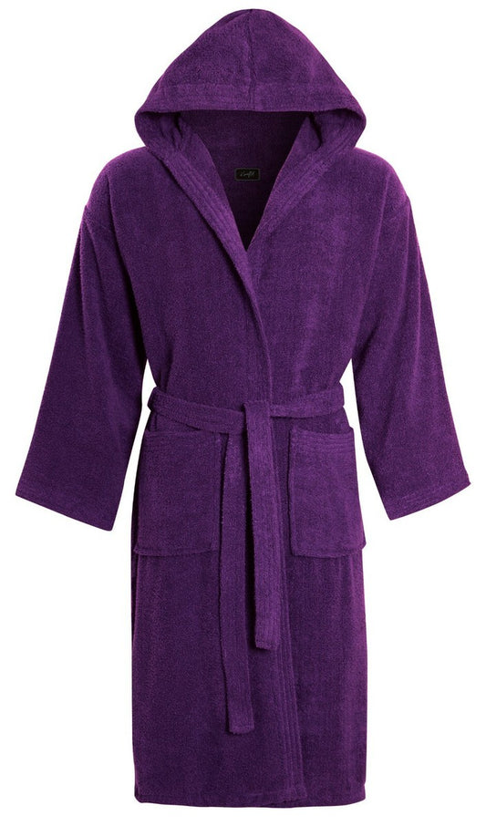 Dudra Luxe Unisex Hooded Bathrobe – Purple